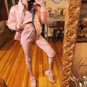 Dusty rose blush pink lounge outfit set